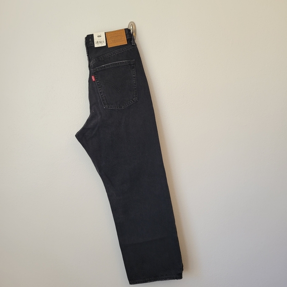 NWT Levi's Ribcage Straight Ankle Jeans, Distressed, Skewed Black, Size 29x27 - Picture 7 of 16